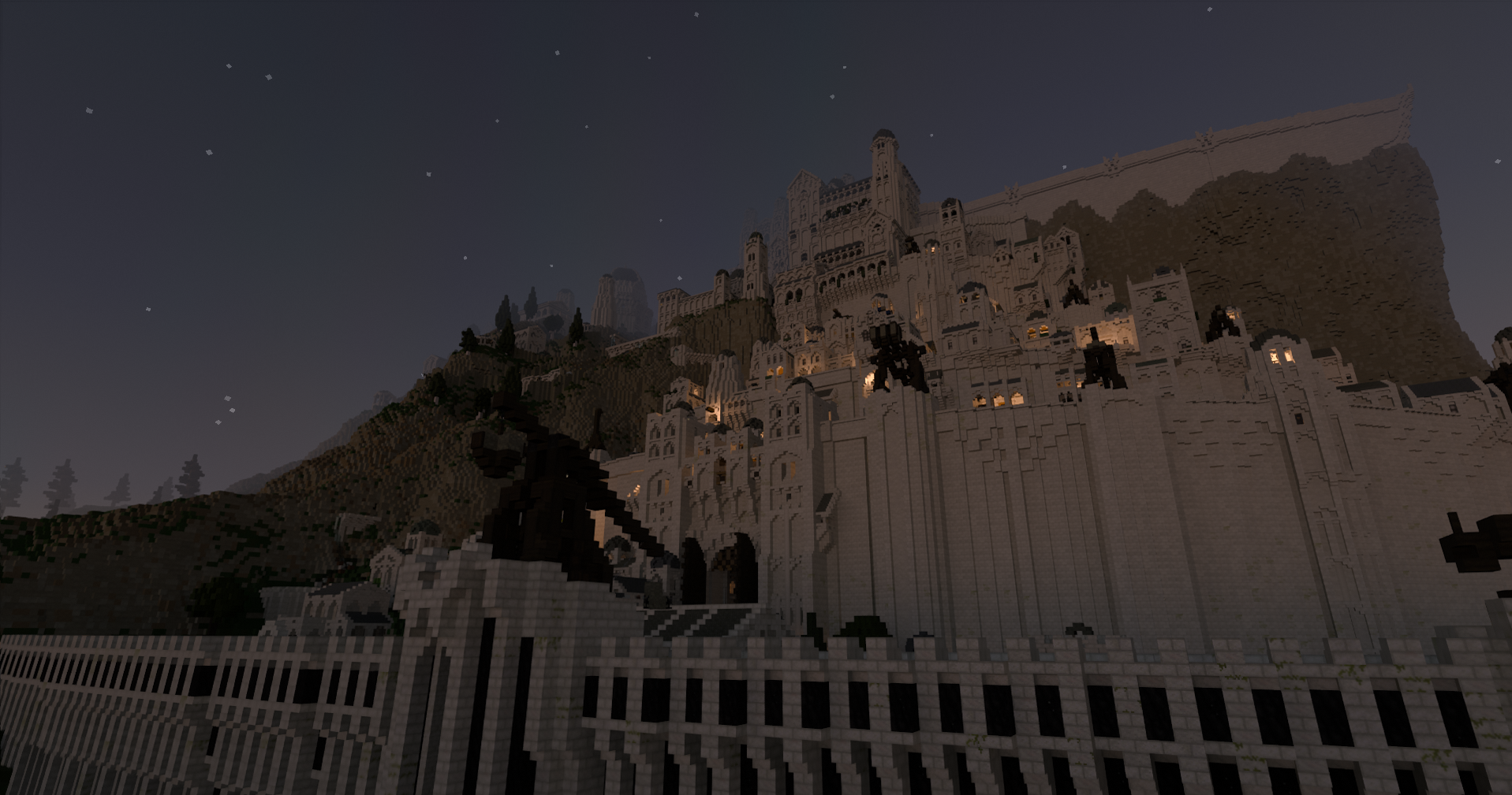 Minas Tirith, the white city from Lord of the Rings, reacted in Minecraft :  r/Minecraftbuilds