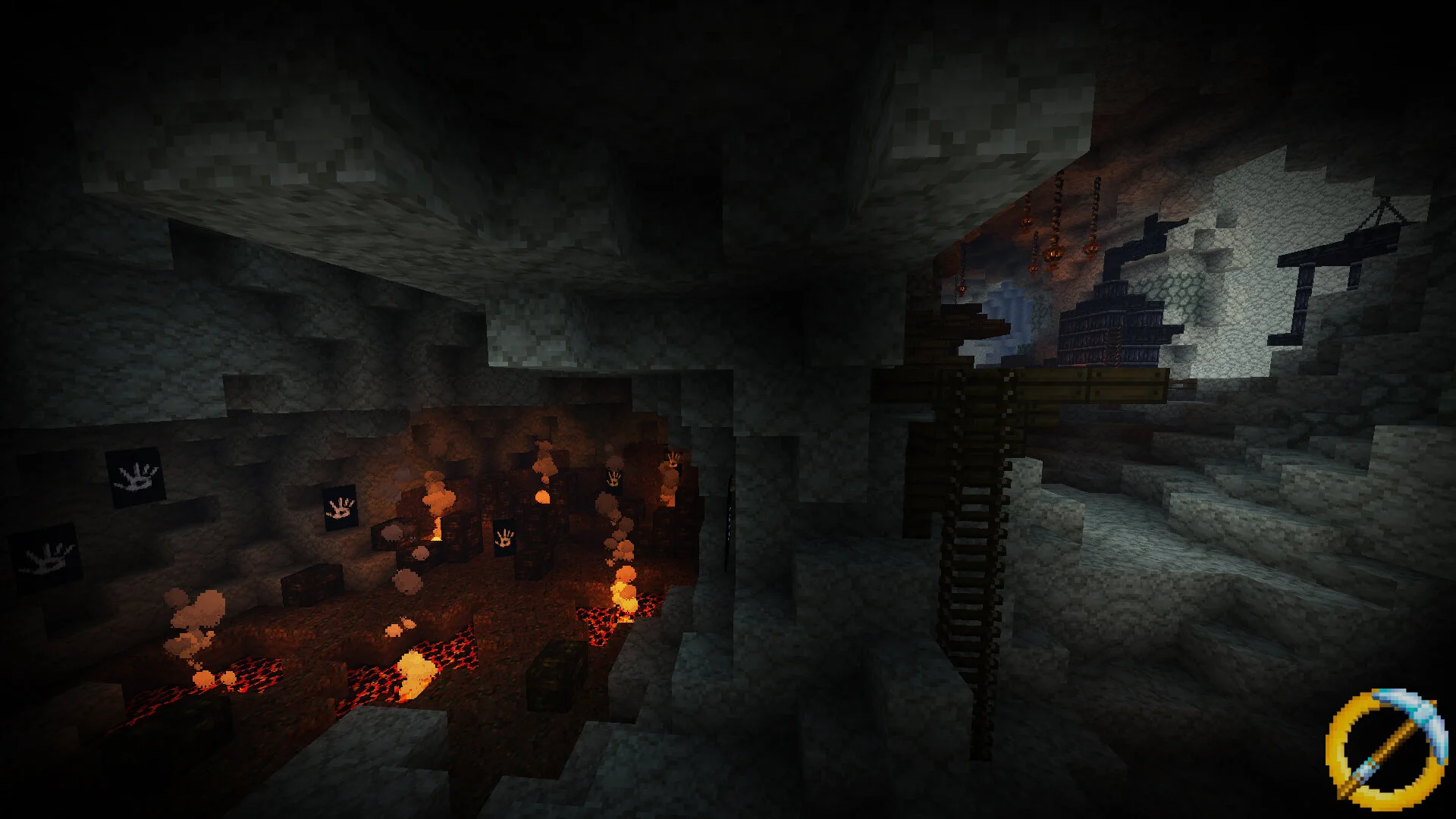 What is the title of this picture ? IsengardPitsC_01.jpg | Minecraft Middle Earth