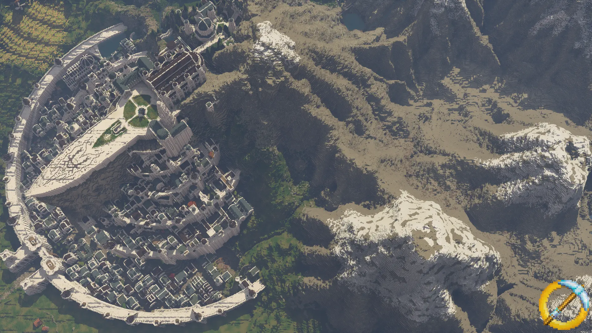 Minas Tirith overhead  Minecraft Middle Earth