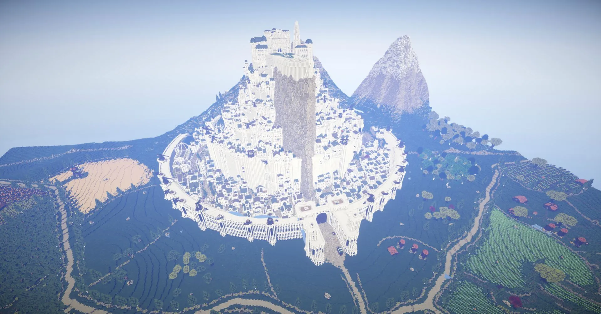 MinecraftMiddleEarth on X: Description:Does Minas Tirith ever get old?  Like for no, RT for no ;) Screenshot by Ginger #minastirith #lotr #minecraft  #mcme #Tolkien  / X